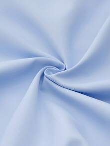 MENRIVO Solid Color Front Button Long Sleeve Shirt, For Fall - Baby Blue - View 7