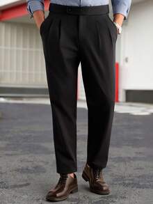 Manfinity Bizformal Quần tây công sở nam nhẹ, xếp ly, túi chéo, ống côn - Màu xanh lam - Xem 1