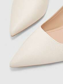 CUCCOO BIZCHIC Giày nữ bằng satin mũi nhọn, gót chunky, kiểu slingback, thích hợp cho mùa hè, lễ tốt nghiệp, dạ hội, du lịch, đi học, sinh viên đại học, thanh lịch, cơ bản, công sở, sang trọng, dự tiệc, mùa xuân, nghỉ xuân, lễ Phục sinh, Giáng sinh, Ngày Valentine. - Màu trắng 1 - Xem 5