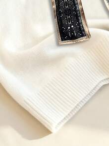 GlowEve 优雅设计女士围巾领带针织宽松背心 - 白色 - 查看 6