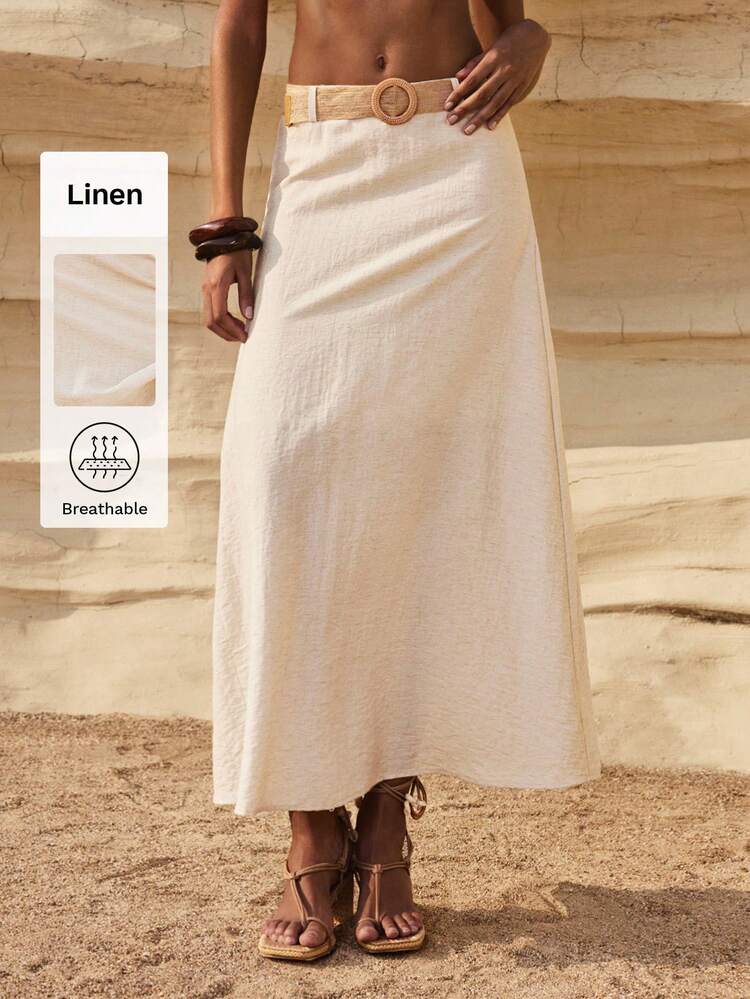 SHEIN Maija MAIJA Wakacyjna spódnica midi w stylu boho z nadrukiem i marszczeniami w talii