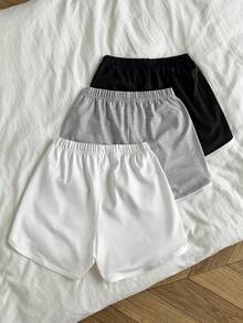 3件套女童（加大码）休闲街头风简约撞色短裤套装，夏季服装裤装 - 彩色 - 查看 7