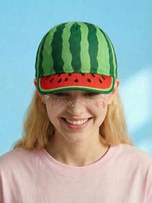 Joivida Summer Cycling Cap Watermelon Pattern Vibrant Bicycle Hat For Men Women Breathable Lightweight Polyester Quick Dry Running Hiking Beach Sun Protection Outdoor Sports Gift - Multicolor - View 2
