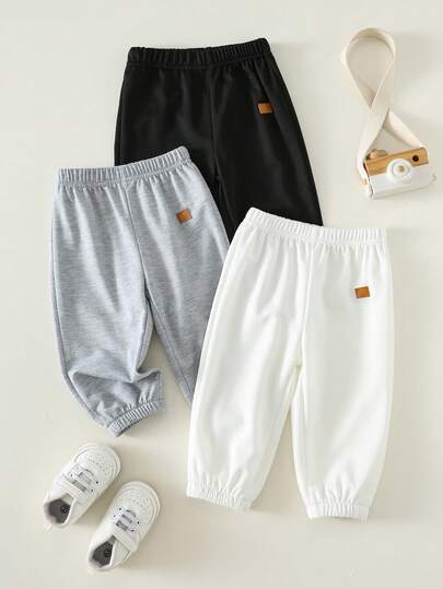 3件套男婴/男女通用休闲百搭运动裤、休闲裤、运动裤、校服裤、儿童慢跑裤，适合秋夏季穿着