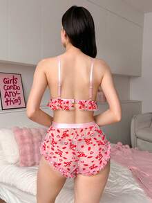 Set de 2 sujetadores inalámbricos con encaje con forma de corazón, dulce y sexy - Multicolor - Ver 2