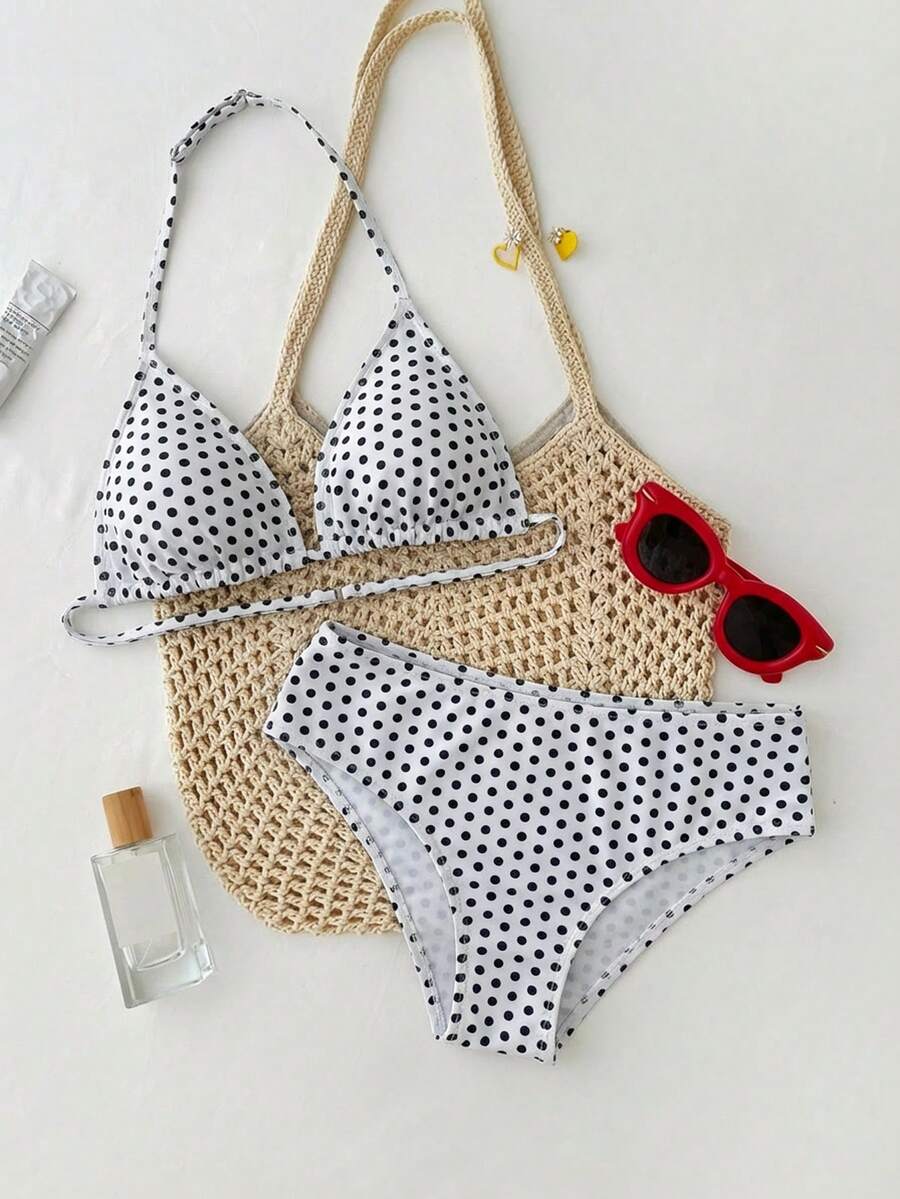 Bộ đồ bơi cho thiếu nữ tuổi teen gồm áo hai dây chấm bi đen và áo bikini họa tiết da báo, thích hợp cho kỳ nghỉ hè, đi biển. Bikini chấm bi cho tuổi teen, bộ bikini hai mảnh cho tuổi teen, đồ bơi chấm bi, bộ bikini hai mảnh cho tuổi teen, đồ bơi chấm bi cho tuổi teen, đồ bơi hai mảnh cho tuổi teen. - trắng - Xem 1