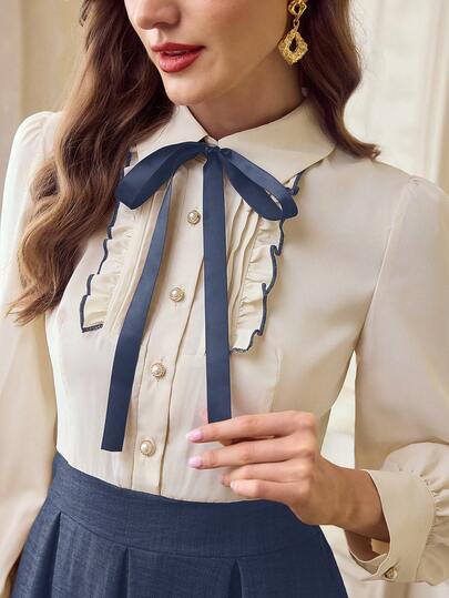 Vintamour Đầm nữ cổ điển thanh lịch có túi, phối màu tương phản, xếp ly, cài khuy ngọc trai, đầm sơ mi, đầm đi làm, đầm đi nghỉ mát, đầm mùa đông, đầm mùa đông cho nữ, quần áo mùa đông cho nữ, đầm năm mới, đầm đêm giao thừa cho nữ, trang phục năm mới, quần áo năm mới, đầm thanh lịch cho nữ, đầm thanh lịch cho quý cô, trang phục đi nghỉ mát, đầm thanh lịch cho nữ dự tiệc, trang phục mùa xuân cho nữ, trang phục nghỉ xuân cho nữ, đầm mùa xuân cho nữ, đầm màu nâu cho nữ