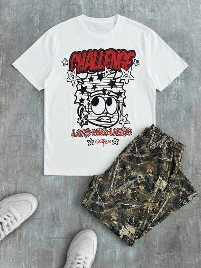 Bộ 2 món dành cho bé trai tuổi teen, phong cách thể thao thường ngày, kiểu sinh viên, châu Âu và Mỹ, gồm áo thun cổ tròn in hình graffiti sống động ở mặt sau và quần ống loe in họa tiết toàn thân. Thích hợp cho trang phục trẻ em, quần áo bé trai, bộ đồ đi học cho bé trai. Thích hợp cho tiệc sinh nhật, tiệc tối, biểu diễn, đám cưới, lễ rửa tội, lễ khai trương, sử dụng hàng ngày. Thích hợp cho mặc hàng ngày, thích hợp cho đi học, thích hợp cho du lịch, thích hợp cho thể thao, thích hợp cho mùa xuân và mùa hè.