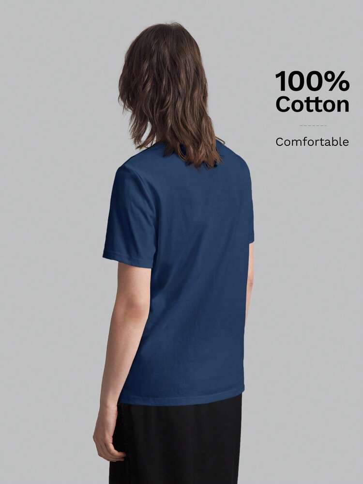2026SS New Solid Color Minimalist Daily Wear, Women's Round Neck Short Sleeve Casual Loose T-Shirt, Suitable For Valentine's Day, Business Casual, Female Vacation, Beach, Birthday Party, Teacher, Back To School Basic Top All-Season Versatile Modern Urban Fashion Business Casual Women's Wear Office Attire Understated Old-Money Style, Elegant And Sophisticated, High-Quality Commuter And Airport Women's Wear Bohemian Style Vacation Outfits Seaside Women's Clothing, Country Music Concert Style