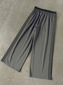 Manfinity EMRG Men's Casual Pants With Side Stripe Print And Drawstring Waist - Dark Grey - View 2