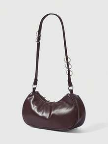 ROMWE Grunge Punk Metal Ring Chain Butterfly Cross Shoulder Bag - coffee color - View 5