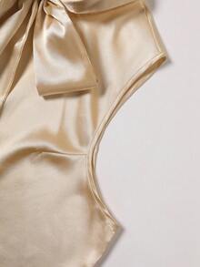 Modelyn Plus Size Solid Color Camisole Top And Pleated A-Line Skirt 2-Piece Set, Casual & Elegant - Champagne - View 4