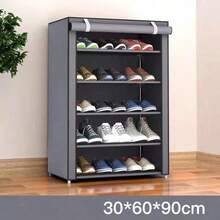 10-Tier Shoe Rack With Dust Cover, Non-Woven Fabric, Space-Saving, High Capacity, Easy Assembly, Portable Shoe Cabinet, Suitable For Entryway, Storage Shelf, Home & Dorm, Shoe Organization, Shoe Storage, Shoe Rack, Room Decor, Shelving - Multicolor - View 12