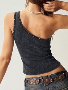 Bohemela Áo tank top nữ phong cách BOHO mùa hè, họa tiết hoa, dáng ôm, chất liệu vải mài, hoàn hảo cho kỳ nghỉ hè. - màu đen - Xem 4