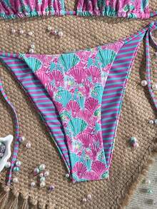 Swim Mod Bộ bikini 2 mảnh gợi cảm họa tiết da báo ngẫu nhiên dành cho nữ, kiểu dây mảnh, hở lưng, buộc dây bên hông, mùa Xuân/Hè 2026. - Nhiều màu - Xem 7