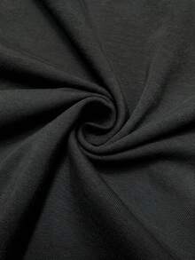 SHEIN Áo cho bà bầu dáng rộng, cổ tròn, tay ngắn - màu đen - Xem 8