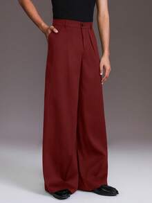 STYNVO Men's Solid Color Casual Pants - Dark Red - View 4