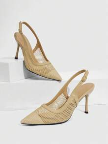 CUCCOO SZL Women Flats Spring And Summer New Models, Pointed Design, Comfortable And Simple Vacation, Women's High Heels, Essential For Commuting, Casual And Versatile - Apricot - View 1