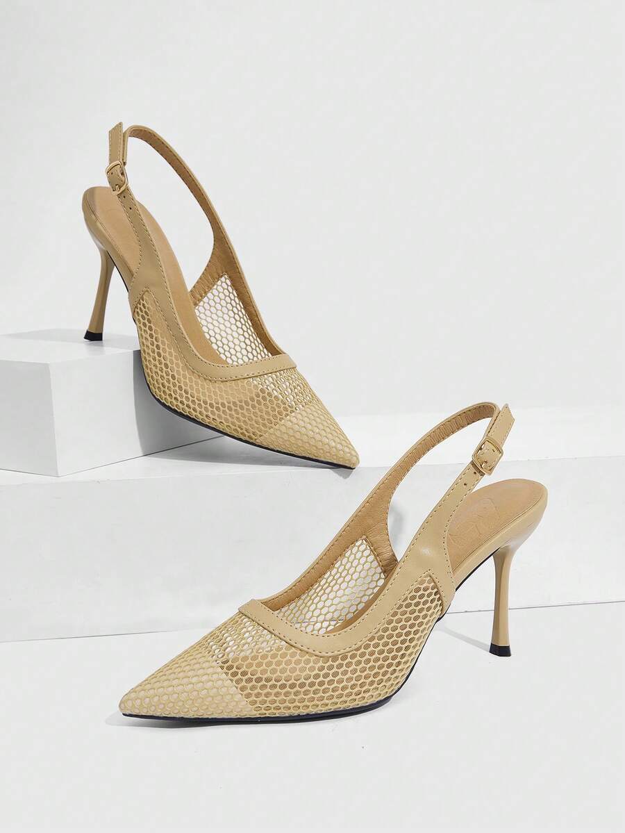 CUCCOO SZL Women Flats Spring And Summer New Models, Pointed Design, Comfortable And Simple Vacation, Women's High Heels, Essential For Commuting, Casual And Versatile - Apricot - View 1