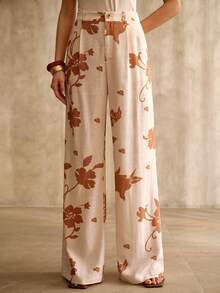 MOTF PREMIUM QUẦN DÀI NỮ CHẤT LIỆU PHA VẢI LINEN HỌA TIẾT - Nhiều màu - Xem 4