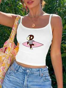 SHEIN Y2K可爱俏皮夏季度假女式休闲吊带背心 - 彩色 - 查看 3