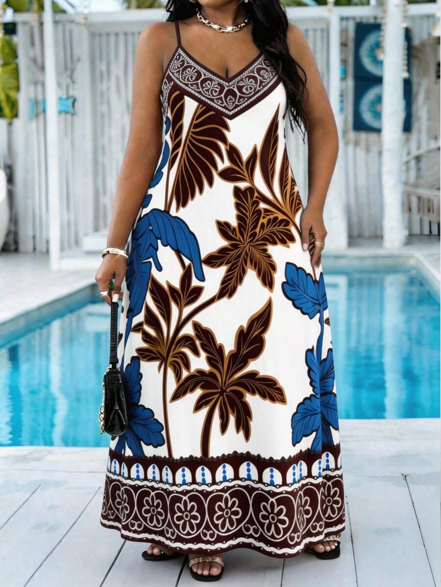SHEIN Lady CURVE Plus Size Tropical Print Sleeveless Casual Dress Resort Wear Women Vacation Dress Boho Dresses For Women Luxury Dresses For Women African Summer Dresses Caribbean Dress Hawaiian Dress For Women Party Summer Summer Clothes Summer Outfits Summer Holiday Outfits  Festival Outfits For Women Festival Country Style For Women Festival Outfits For Women Maxi Dress For Women Beach Zanzea Dress For Women Plus Size Zanzea Dress For Woman