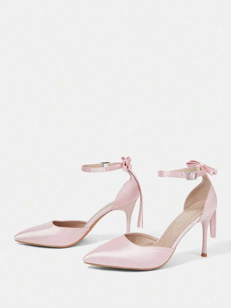 CUCCOO HITCHD Women Shoes New French Sexy Closed Toe High Heels Fashion Low Vamp Stiletto Cross With Satin Dress Party Bridal Wedding Shoes