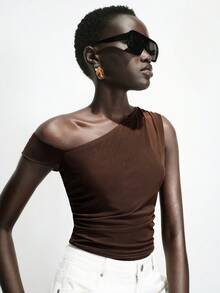 Lumivelle Women's Fashion Leopard Print Spaghetti Strap Camisole - Coffee Brown - View 8