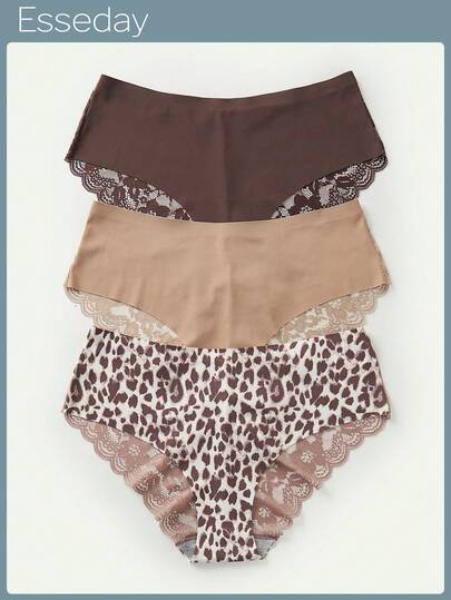 Bộ 3 quần lót ren ghép cho nữ cỡ lớn