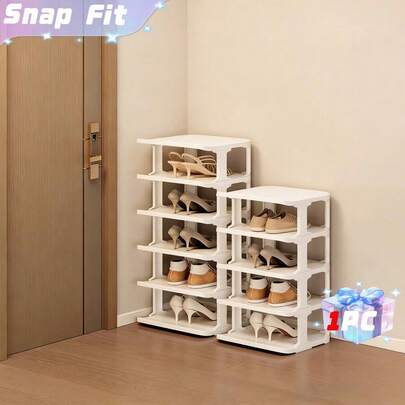 Multi Layer Space Saving Shoe Rack, Simple Home Use, Shoe Cabinet At The Door, Indoor Small Narrow Storage Rack