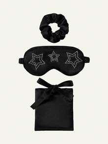 3-Piece Star Blindfold Set, Blindfold + Storage Bag + Hair Band, No Eye Pressure, Suitable For Business Trips - Multicolor - View 6