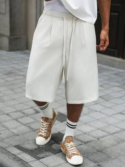 PAVTROS Quần short nam rộng rãi, thoải mái, phong cách đường phố thường ngày cho kỳ nghỉ, mùa xuân/hè.