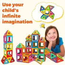 MINKOJA Large Magnetic Building Blocks - STEM Toys Construction Set, Includes DIY Magnets, Educational Magnets, Random Colors, Birthday Gift - Multicolor - View 2