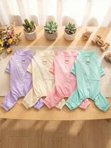 PETSIN 狗狗服装、猫咪服装、小型动物服装、春夏新品、猫咪服装、休闲服装、居家狗狗服装、小型动物连体衣 - 彩色 - 查看 2