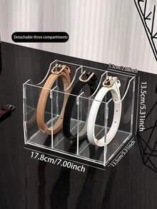 Transparent Multi Size Belt Chain Necktie Headband Scarf Organizer Box Detachable Modular Assembly Daily Wardrobe Storage Dresser Drawer Jewelry Accessory Display Multi Functional Clear Stackable Container - Multicolor - View 12