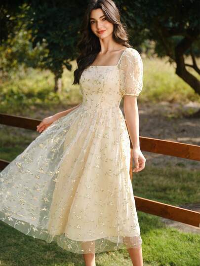 Vintamour Đầm hoa thanh lịch cổ điển dành cho nữ, đầm lưới thêu, đầm mùa hè thường ngày đi biển/dự tiệc trà, trang phục mùa hè cho nữ, đầm hè cho nữ, trang phục đi nghỉ mát cho nữ, lễ Phục sinh cho nữ, trang phục mùa xuân cho nữ, đầm lễ Phục sinh ngày Thánh Patrick cho nữ, đầm mùa xuân cho nữ, đầm dự đám cưới cho nữ, đầm cho nữ, quần áo mùa hè thanh lịch, đầm sinh nhật cho nữ, đầm hè cho nữ, đầm nghỉ xuân cho nữ, đầm đi nghỉ mát cho nữ.