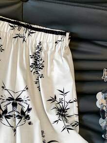 GlowEve Quần ống rộng dáng suông, cạp chun, in họa tiết thực vật dành cho nữ - Nhiều màu - Xem 4