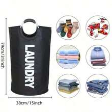 Waterproof Laundry Basket With Foam Padded Aluminum Handle, For Dorm & Home Dirty Clothes Storage - Multicolor - View 4