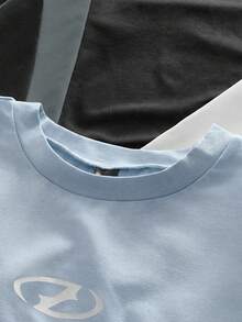 AXEPEAK 3pcs/Set Men's Crew Neck Short Sleeve Contrast Color Print T-Shirts - Multicolor - View 3