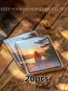 20 miếng nam châm dán tủ lạnh hình khung ảnh trống (20 gói) - Dành cho ảnh kích thước 7 x 4.5cm (2.75 x 1.77 inch) - Nam châm dán tủ lạnh bằng acrylic trong suốt dùng cho ảnh nhỏ, quà tặng sinh nhật, tốt nghiệp. - Nhiều màu - Xem 10