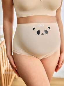 Moonlight&Mama 3件套无缝熊猫印花孕妇内裤 - 彩色 - 查看 6
