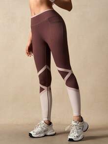 VARSIVA Contrast Stripe Seamless Sports Leggings - Multicolor - View 4