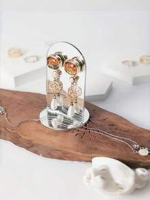 Madebyblanc Bộ 2 hộp đựng trang sức treo dọc, dung tích lớn, trong suốt, chống bụi, dễ lấy đồ, tiết kiệm không gian, để bàn, dùng trưng bày bông tai, hộp đựng trang sức thiết kế hiện đại, thời trang, quà tặng cho bạn gái, vợ, phụ nữ nhân dịp Valentine, sinh nhật, trang trí nhà cửa, phòng ngủ, bàn trang điểm - vật dụng không thể thiếu! - Trong sáng - Xem 5
