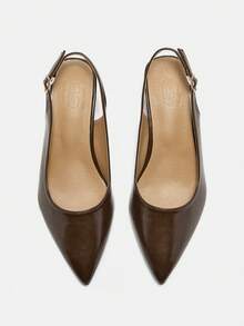 CUCCOO CURVES Zapatos de tacón alto elegantes de punta cerrada para damas en primavera y verano - Café - Ver 7