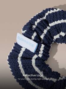 GLOWMODE FeatherFit™ Stash Loop Soft Stretchy Sweat-Wicking Zipper Pocket Oversized Reflective Logo Hair Scrunchie Gym Workout Training Yoga Studio Daily Active Wear - dark blue - View 4
