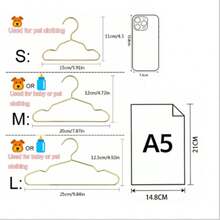 10pcs/Set Hangers, Gold Mini Hangers, Metal Small Hangers, Teddy Dogs, Cats, Puppets, Dolls, Pet Store Clothes Support - Gold - View 3