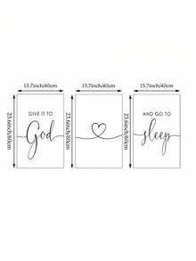1PC 3PCS GIVE IT TO GOD AND GO TO SLEEP PRINT CANVAS PAINTINGS INSPIRATIONAL QUOTE POSTER RELIGIOUS CHRISTIAN WALL ART RELAXING TRUST SLEEP REMINDER BEDROOM HOME DECOR UNFRAMED - Multicolor - View 8