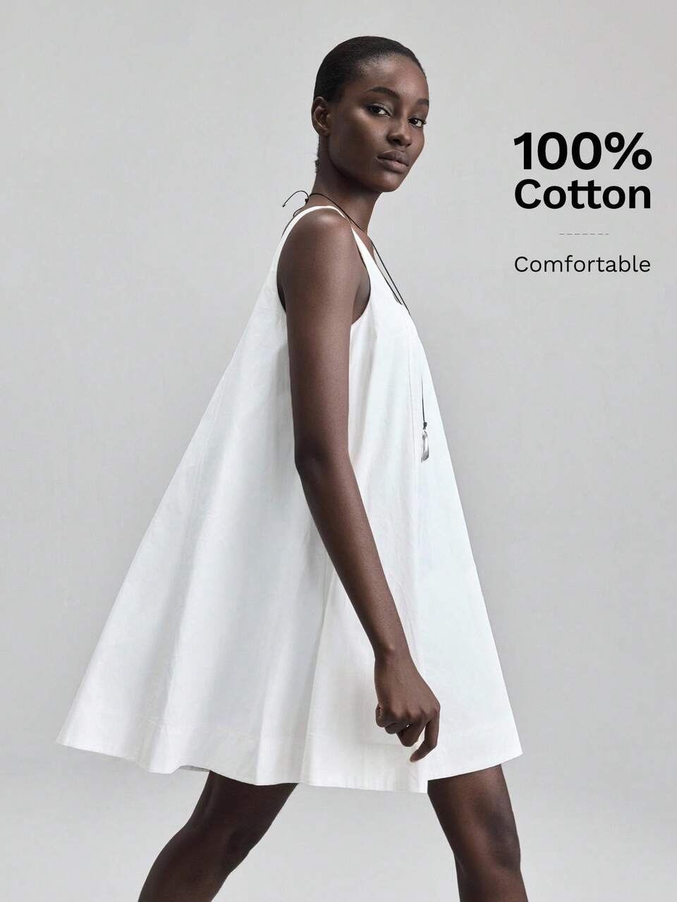 2026 New Spring/Summer White Square Neck Sleeveless Dress For Women, Suitable For Beach Outfit, Holiday Outfit, Country Style Music Festival, Valentine's Day, Wedding Season