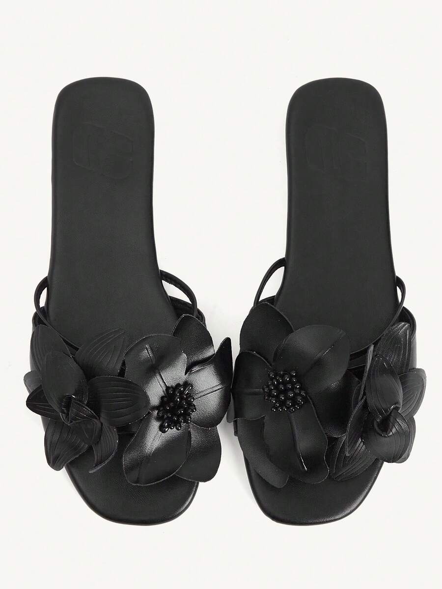 CUCCOO CHICEST Giày nữ đế bằng mũi vuông mới, thanh lịch, ngọt ngào, lãng mạn, giày bệt da nữ, giày slingback, giày dự tiệc, thích hợp cho tiệc trà chiều, hẹn hò, tiệc thời trang, công sở, trang phục trang nhã, đa năng cơ bản, Halloween. - màu đen - Xem 1