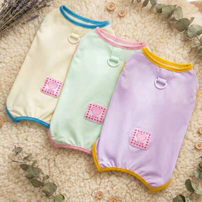 PETSIN Quần áo cho thú cưng, quần áo cho chó, quần áo cho mèo, quần yếm thường ngày, quần yếm mới cho động vật nhỏ mùa xuân và mùa hè, bộ áo liền quần có khóa kéo, đồ dùng cho thú cưng, quần yếm thường ngày